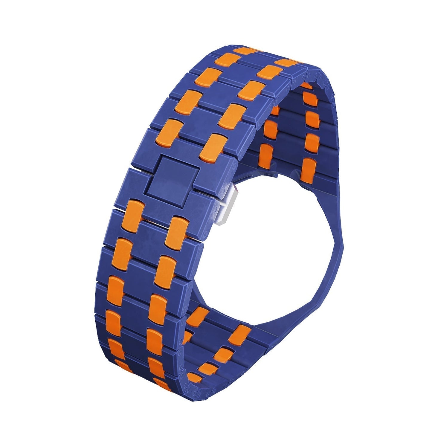 [Loran]OAK POP EXCLUSIVE DARK BLUE AND ORANGE BIOCERAMIC STRAP