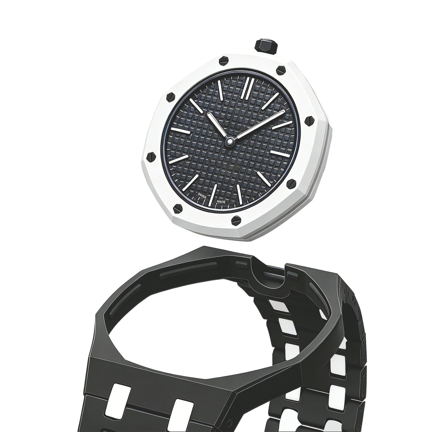 [Loran]OAK POP EXCLUSIVE BLACK AND WHITE BIOCERAMIC STRAP