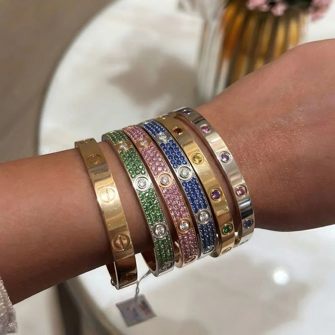 [Loran]CLASSIC 6.1MM LOVE BRACELET 10-DIAMOND FULL PAVÉ