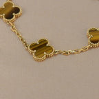 [Loran]LUCKY CLOVER 5-MOTIF BRACELET -  TIGER’S EYE COLLECTION