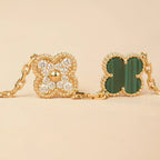 [Loran]LUCKY CLOVER 5-MOTIF BRACELET - MALACHITE COLLECTION