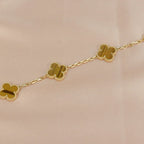 [Loran]LUCKY CLOVER 5-MOTIF BRACELET -  TIGER’S EYE COLLECTION