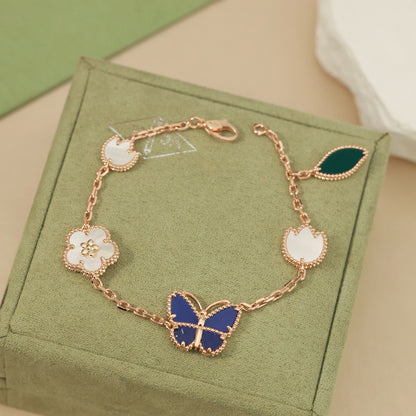 [Loran]SPRING ENCHANTMENT BUTTERFLY & FLORAL CHARM BRACELET