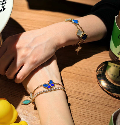[Loran]SPRING ENCHANTMENT BUTTERFLY & FLORAL CHARM BRACELET