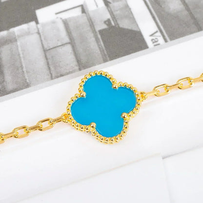 [Loran]LUCKY CLOVER 5-MOTIF BRACELET - TURQUOISE COLLECTION