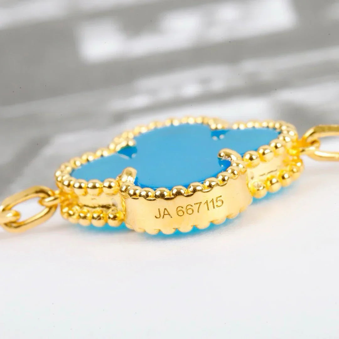 [Loran]LUCKY CLOVER 5-MOTIF BRACELET - TURQUOISE COLLECTION