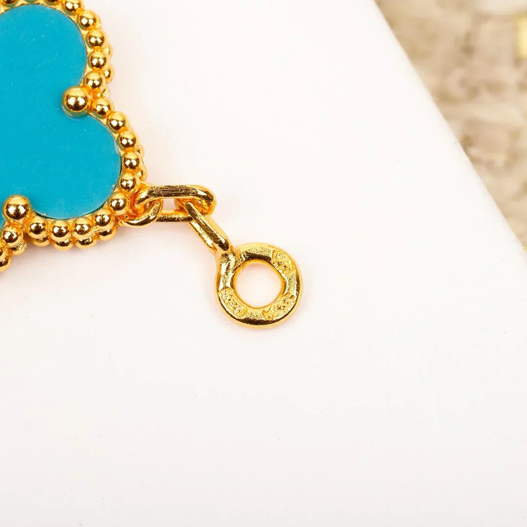 [Loran]LUCKY CLOVER 5-MOTIF BRACELET - TURQUOISE COLLECTION