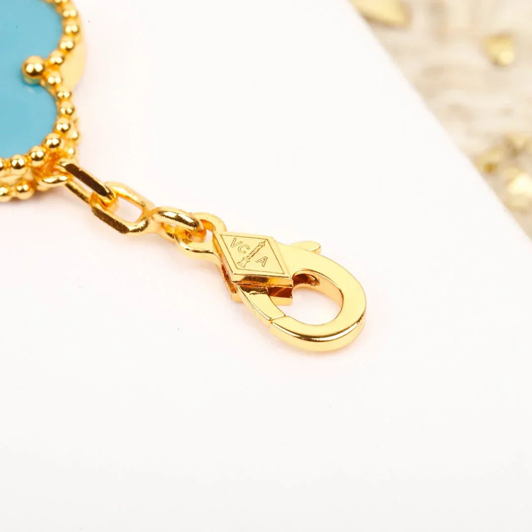 [Loran]LUCKY CLOVER 5-MOTIF BRACELET - TURQUOISE COLLECTION