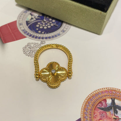 [Loran]LUCKY CLOVER GOLD REVERSIBLE RING