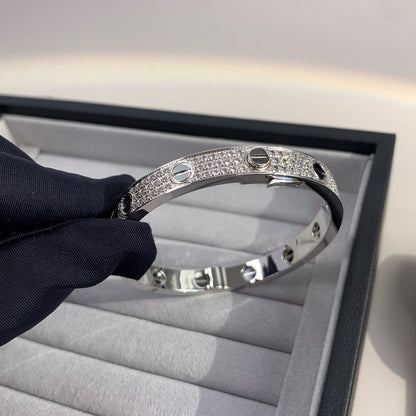 [Loran]CLASSIC 6.1MM LOVE BANGLE - DIAMOND PAVÉ & BLACK CERAMIC