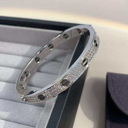 [Loran]CLASSIC 6.1MM LOVE BANGLE - DIAMOND PAVÉ & BLACK CERAMIC