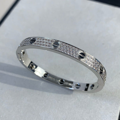 [Loran]CLASSIC 6.1MM LOVE BANGLE - DIAMOND PAVÉ & BLACK CERAMIC