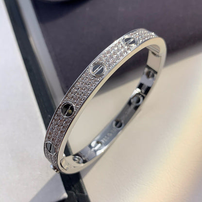 [Loran]CLASSIC 6.1MM LOVE BANGLE - DIAMOND PAVÉ & BLACK CERAMIC