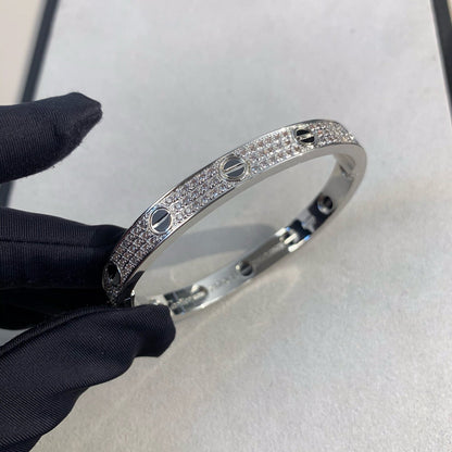 [Loran]CLASSIC 6.1MM LOVE BANGLE - DIAMOND PAVÉ & BLACK CERAMIC