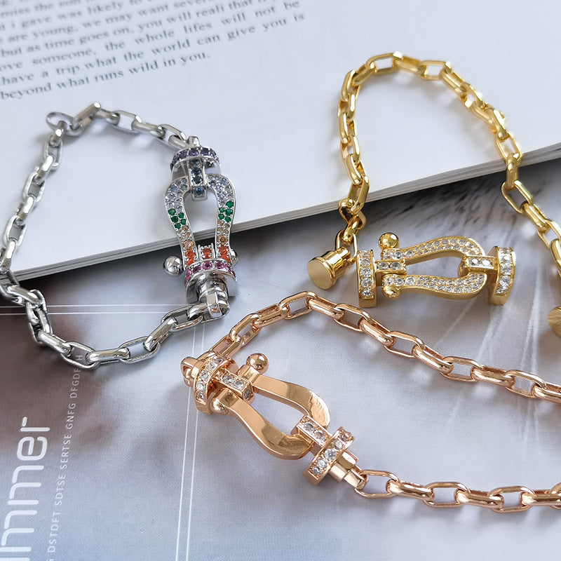 [Loran]FORCE LARGE HORSESHOE CLASP METAL BRACELET