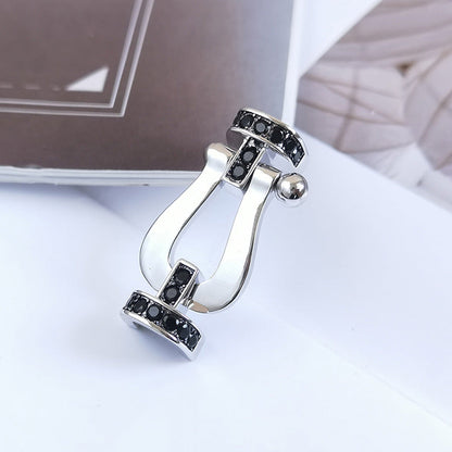 [Loran]FORCE LARGE HORSESHOE BLACK DIAMOND BRACELET - WHITE GOLD
