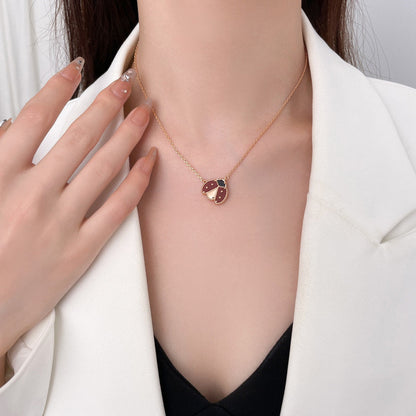 [Loran]LUCKY CARNELIAN LADYBUG CHARM NECKLACE