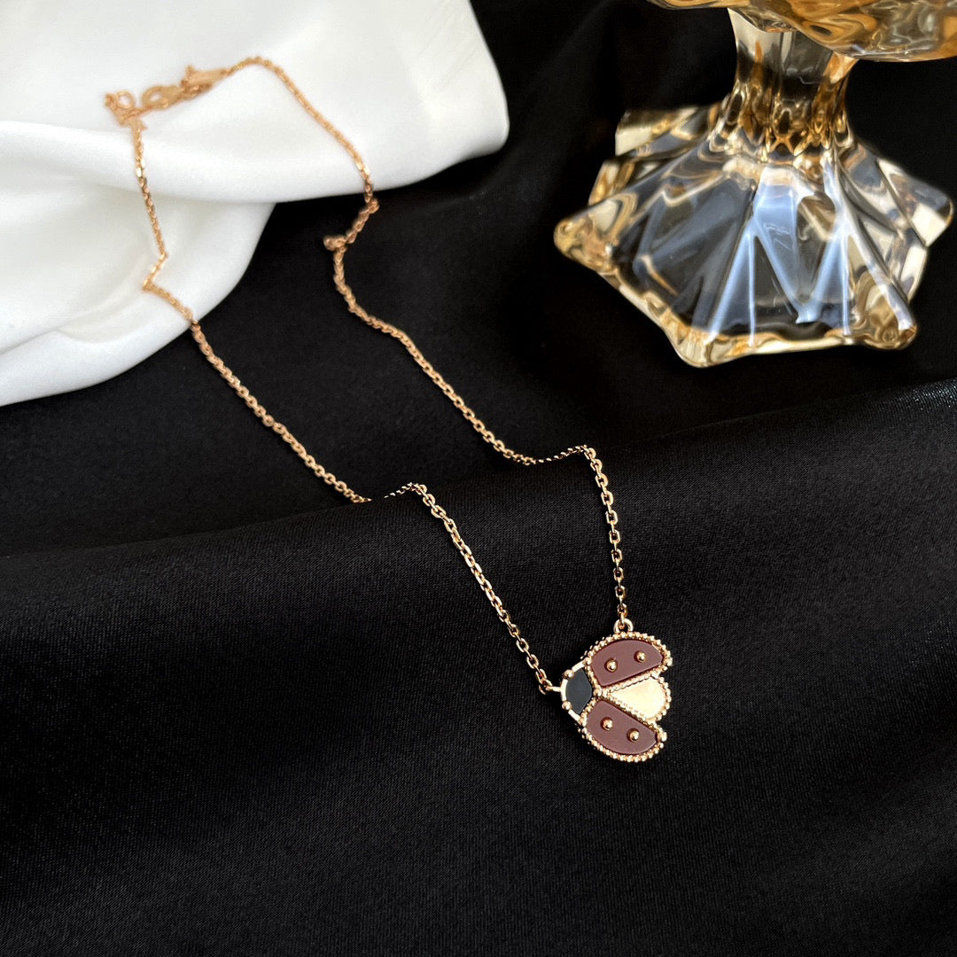 [Loran]LUCKY CARNELIAN LADYBUG CHARM NECKLACE