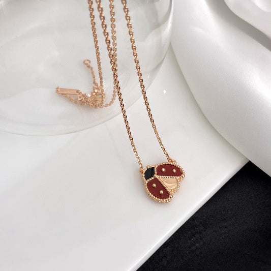 [Loran]LUCKY CARNELIAN LADYBUG CHARM NECKLACE