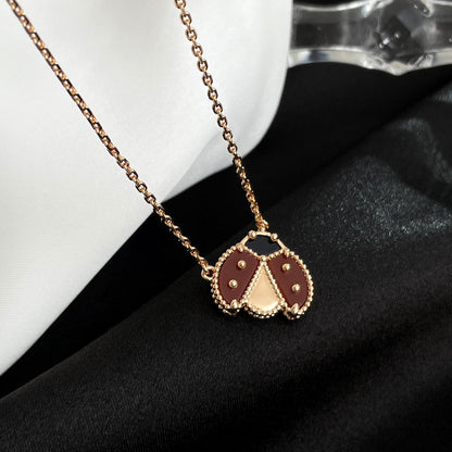 [Loran]LUCKY CARNELIAN LADYBUG CHARM NECKLACE