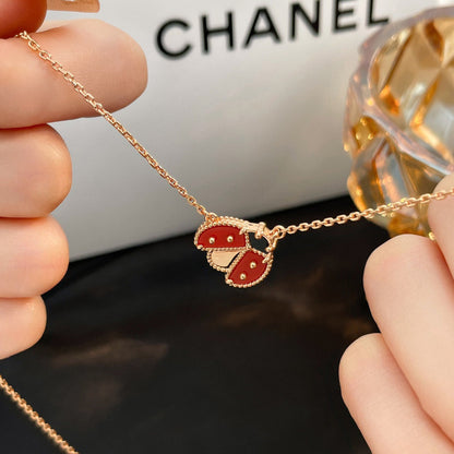 [Loran]LUCKY CARNELIAN LADYBUG CHARM NECKLACE
