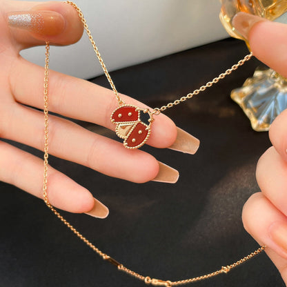 [Loran]LUCKY CARNELIAN LADYBUG CHARM NECKLACE