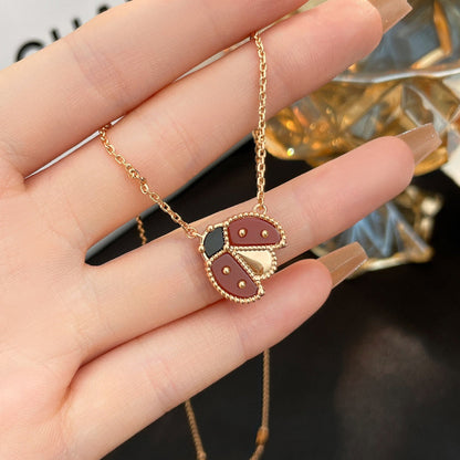 [Loran]LUCKY CARNELIAN LADYBUG CHARM NECKLACE