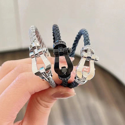 [Loran]FORCE LARGE HORSESHOE BRACELET - WHITE GOLD
