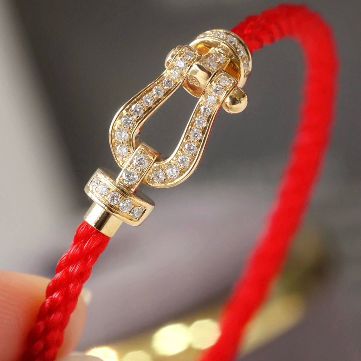 [Loran]FORCE LARGE HORSESHOE FULL DIAMOND BRACELET - ROSE GOLD