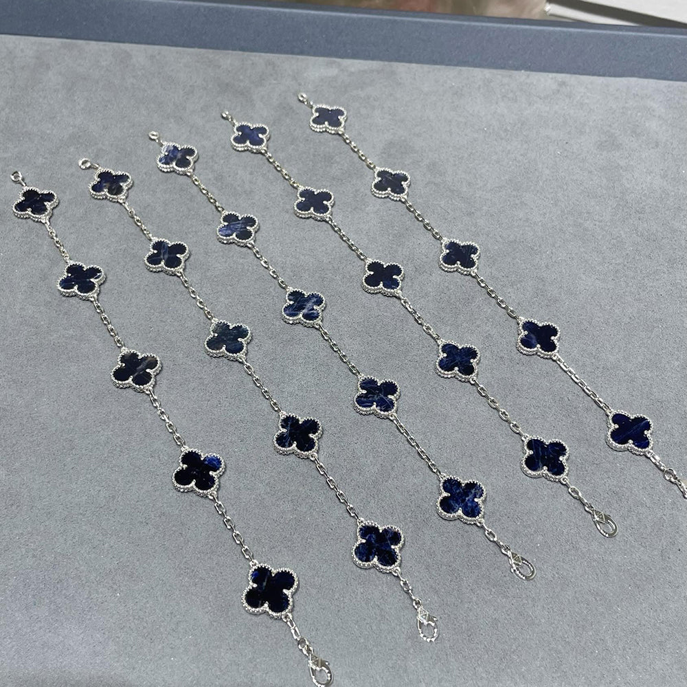 [Loran]LUCKY CLOVER 5-MOTIF BRACELET - PIETERSITE COLLECTION
