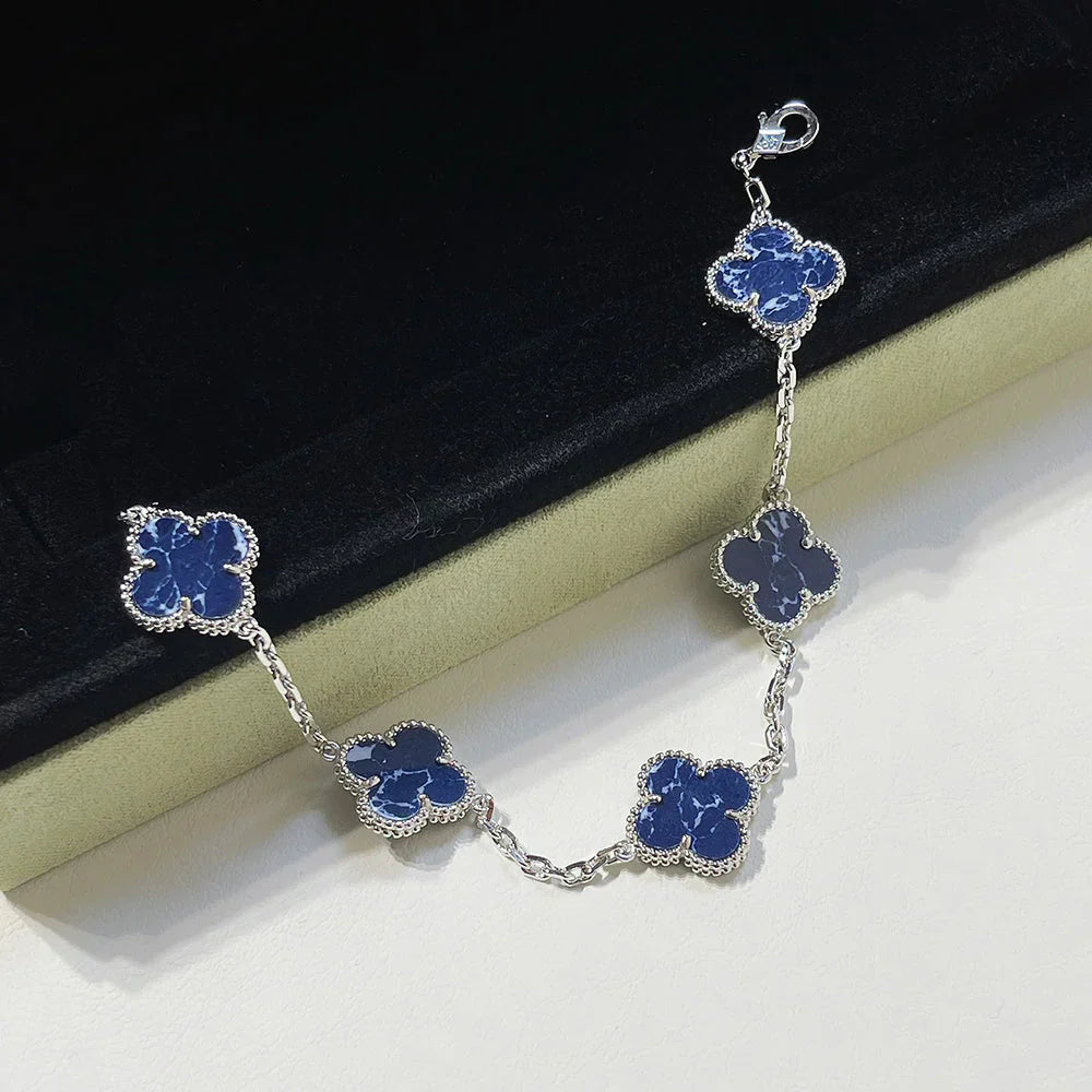 [Loran]LUCKY CLOVER 5-MOTIF BRACELET - PIETERSITE COLLECTION