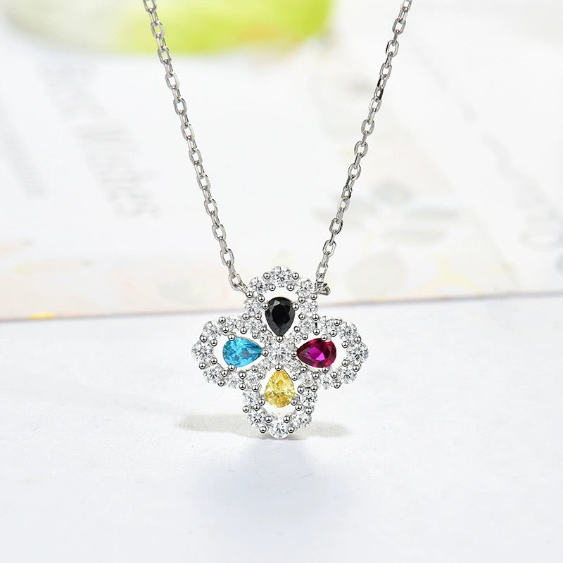 [Loran]LOOP NECKLACE FULL MOTIF DIAMOND 16MM MULTIPLE COLORS