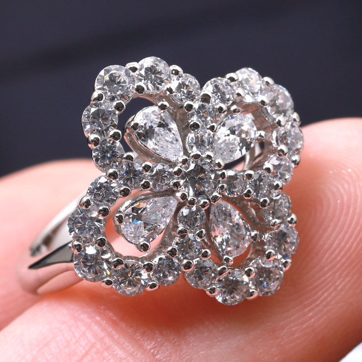 [Loran]LOOP RING FULL MOTIF DIAMOND 16MM SILVE