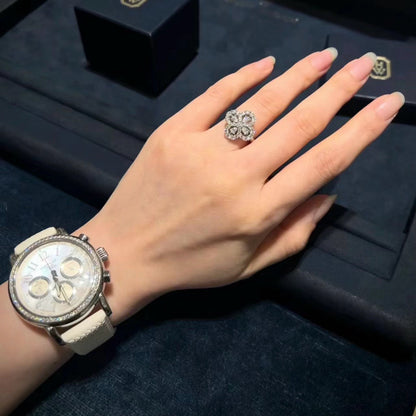 [Loran]LOOP RING FULL MOTIF DIAMOND 16MM SILVE