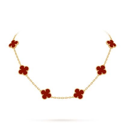 [Loran]CLASSIC LUCKY 10-MOTIF CLOVER NECKLACE GOLD COLLECTION