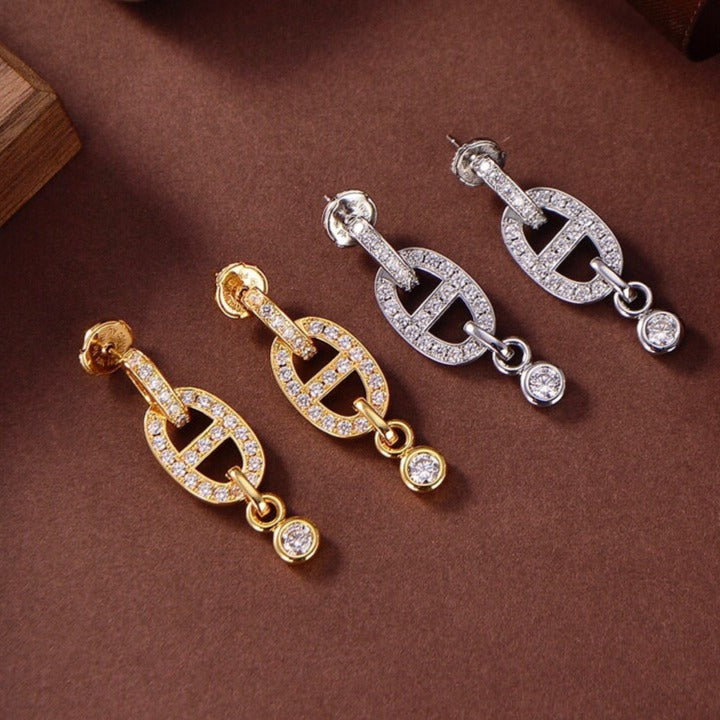 [Loran]HM CHAINE DIAMOND EARRINGS