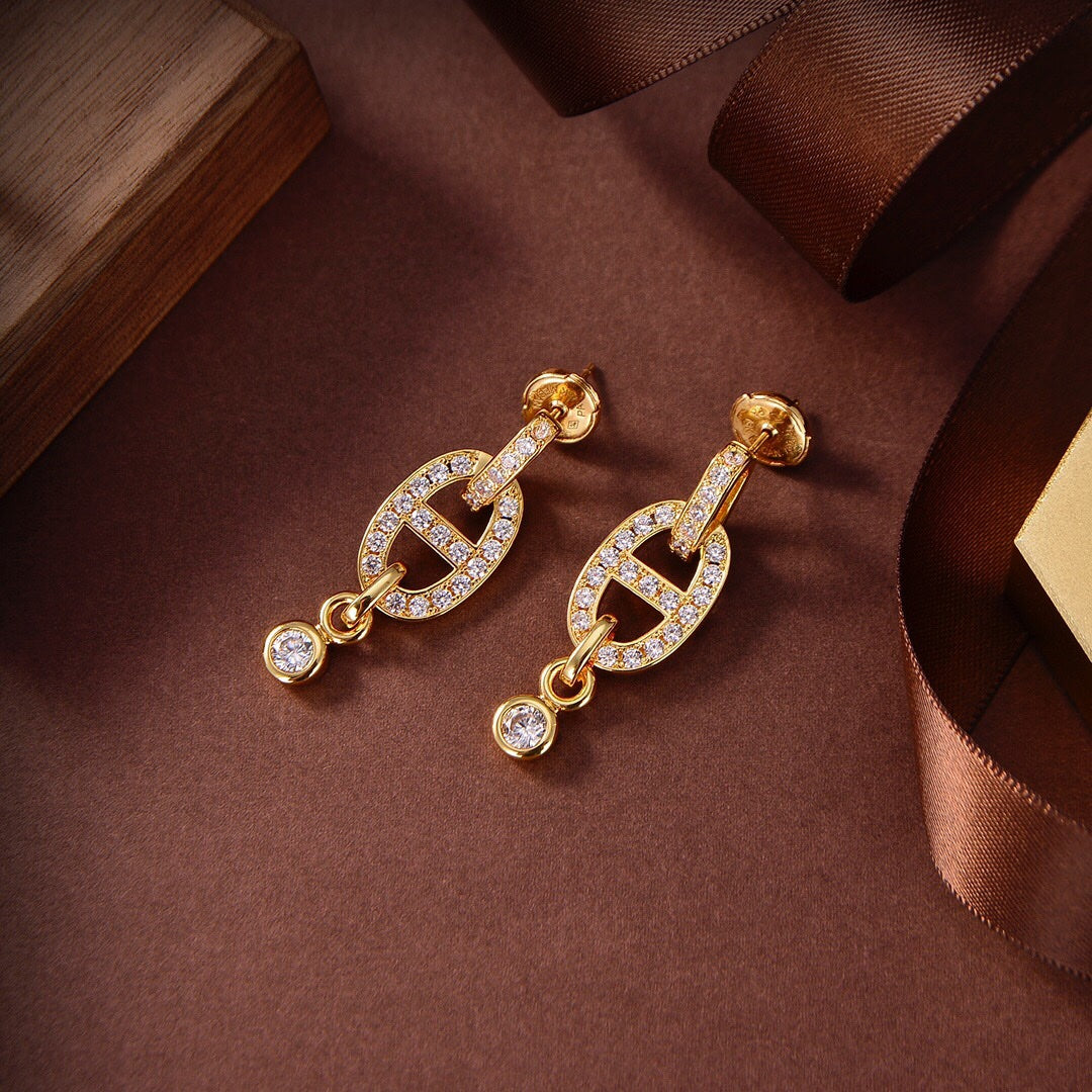 [Loran]HM CHAINE DIAMOND EARRINGS