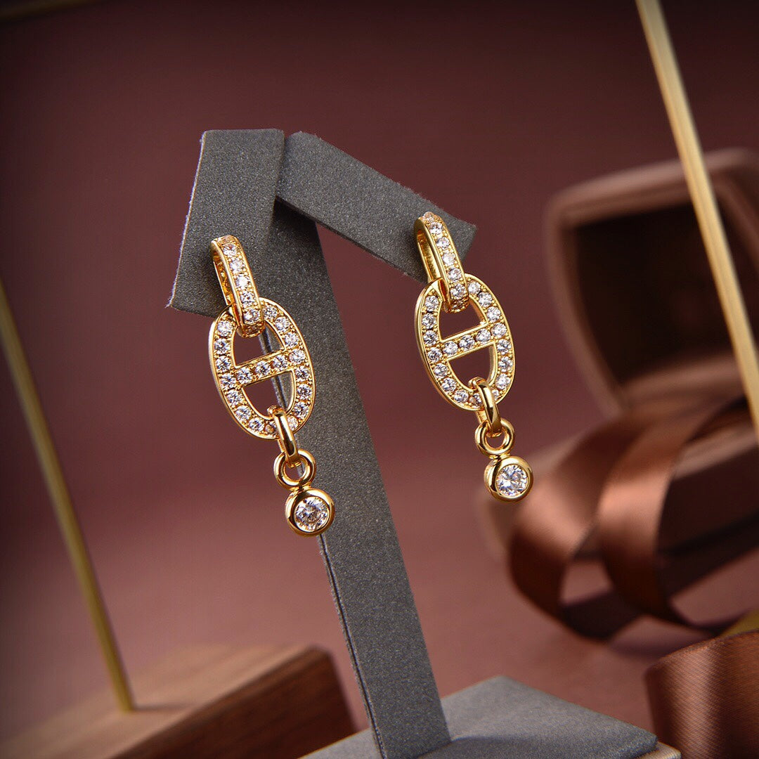 [Loran]HM CHAINE DIAMOND EARRINGS