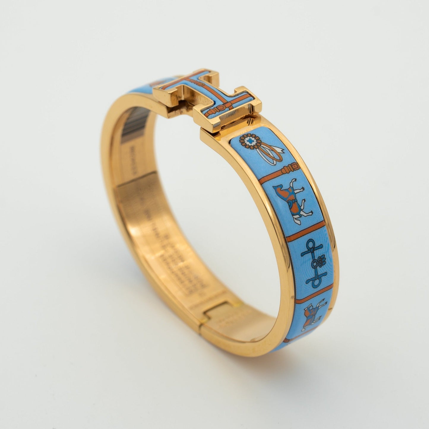 [Loran]H ROSE GOLD BRACELET BLUE CERAMIC