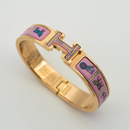 [Loran]H ROSE GOLD BRACELET PINK CERAMIC