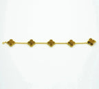 [Loran]LUCKY CLOVER 5-MOTIF BRACELET -  TIGER’S EYE COLLECTION