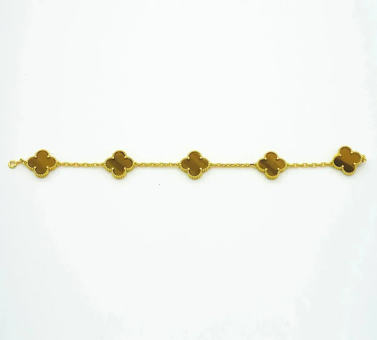[Loran]LUCKY CLOVER 5-MOTIF BRACELET -  TIGER’S EYE COLLECTION