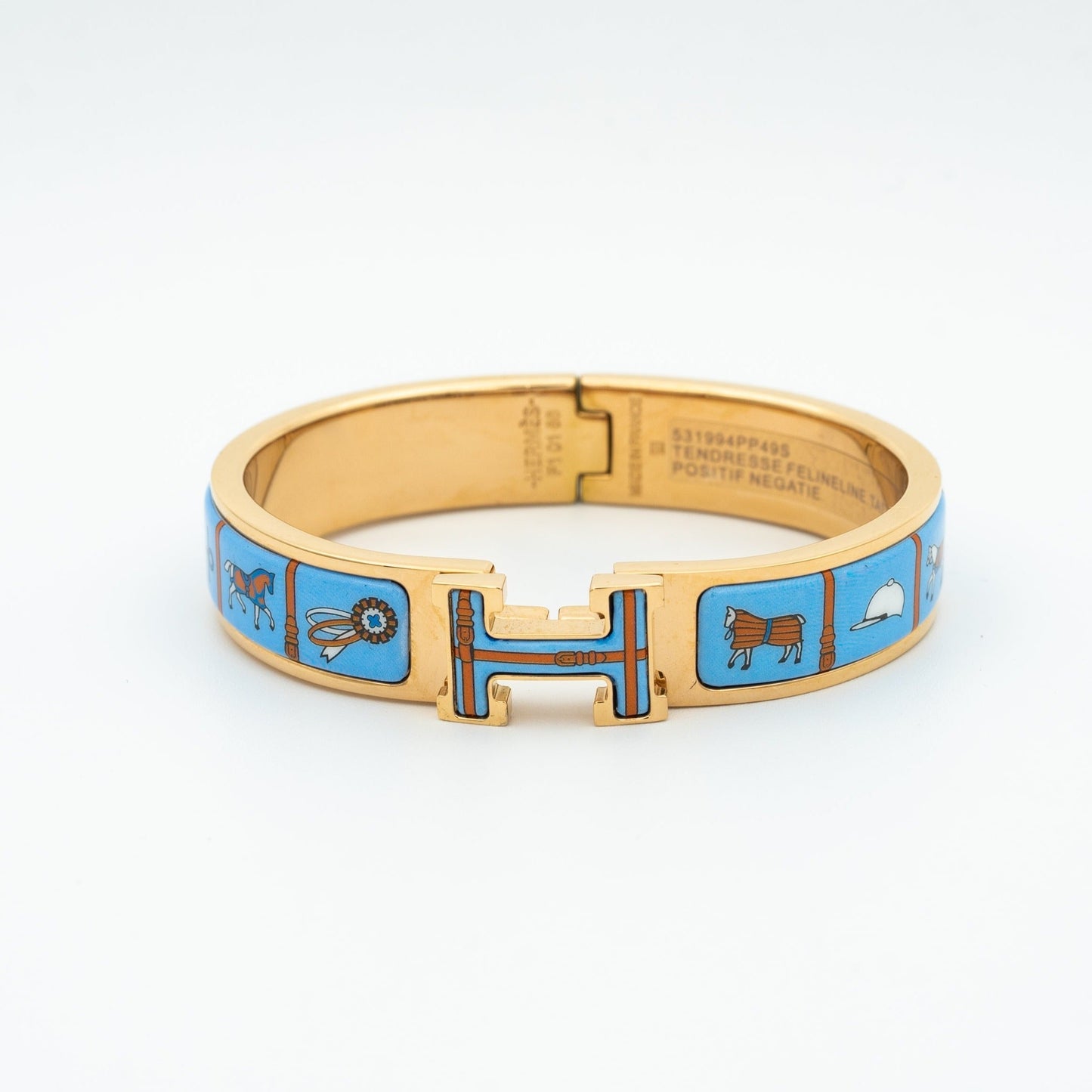 [Loran]H ROSE GOLD BRACELET BLUE CERAMIC
