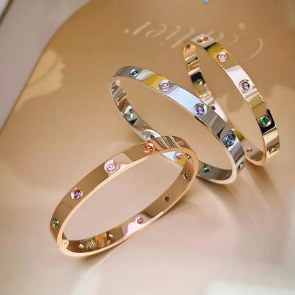 [Loran]CLASSIC 6.1MM LOVE BRACELET 10-DIAMOND MULTICOLOR