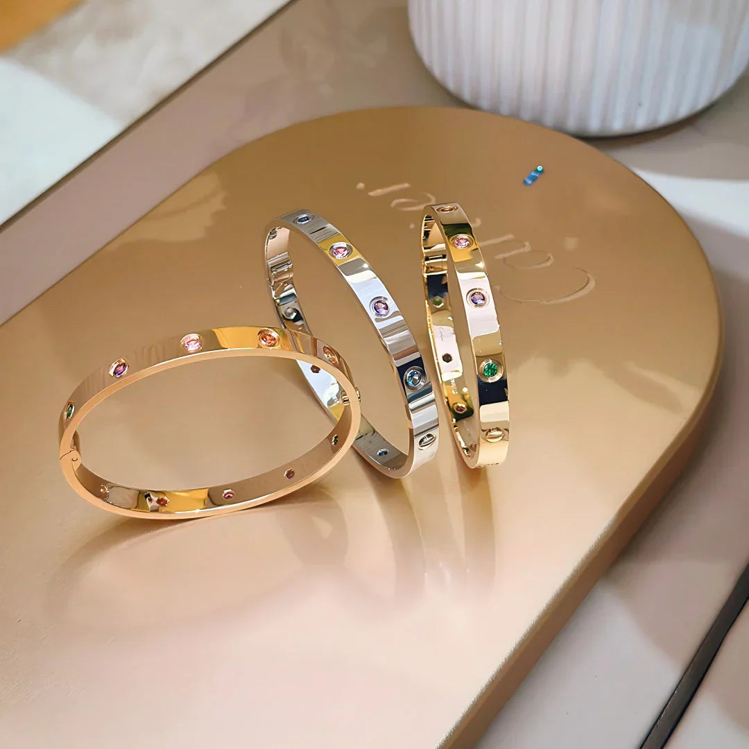 [Loran]CLASSIC 6.1MM LOVE BRACELET 10-DIAMOND MULTICOLOR