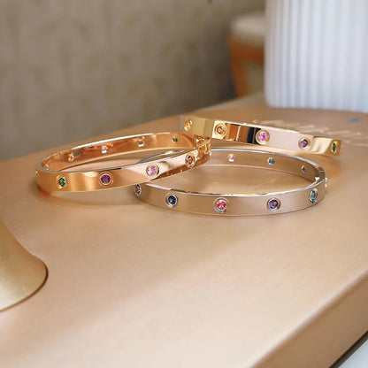 [Loran]CLASSIC 6.1MM LOVE BRACELET 10-DIAMOND MULTICOLOR