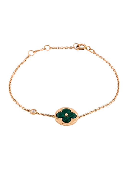 [Loran]SUN MALACHITE 1 DIAMOND ROSE GOLD BRACELET