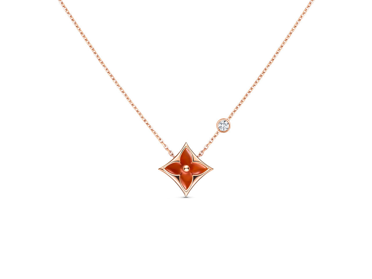 [Loran]STAR NECKLACE ROSE GOLD 1 DIAMOND