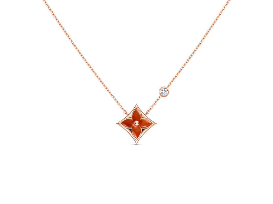 [Loran]STAR NECKLACE ROSE GOLD 1 DIAMOND