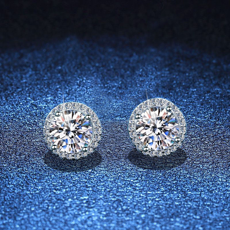[Loran]CLASSIC 4-PRONG ROUND MOISSANITE STUD EARRINGS